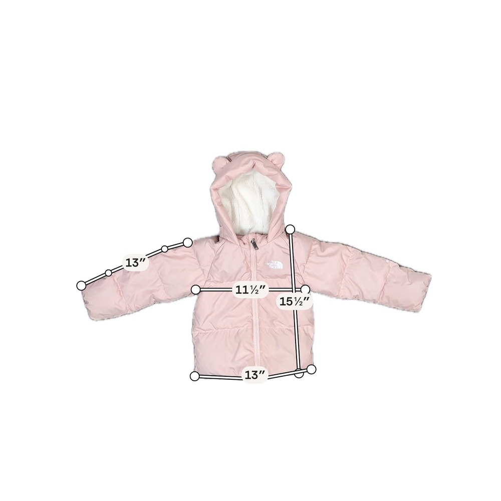 The North Face Pink Moondoggy 600 Down Sherpa Hooded Puffer Jacket 18-24M - Picture 15 of 15